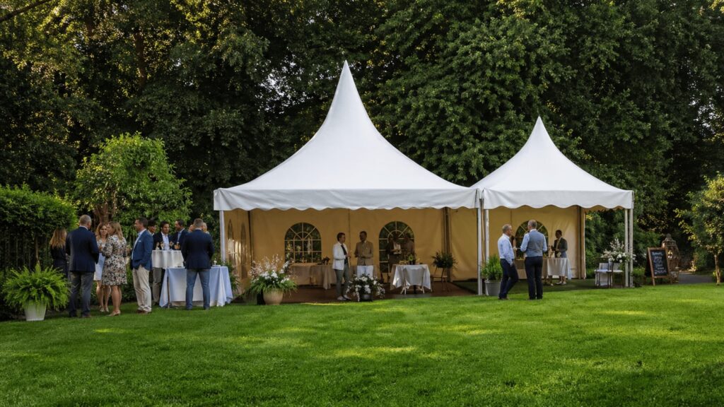 Pagode feesttent met vierkant oppervlak | allround dj service