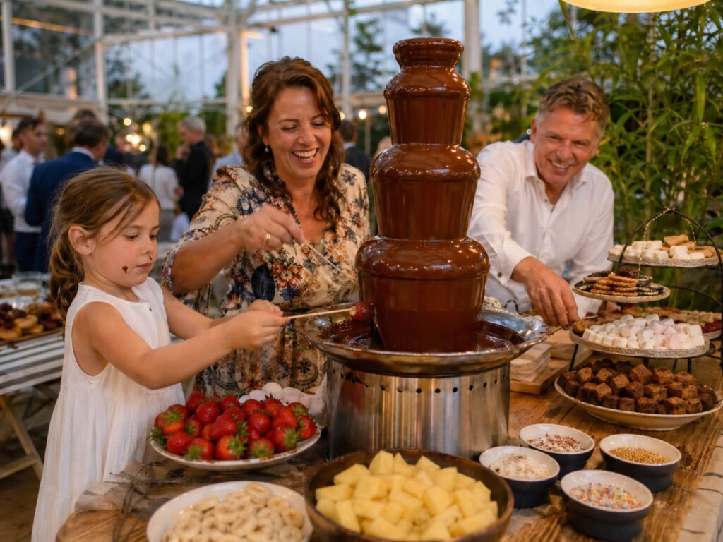 Chocolade fontein op een bruiloft | allround dj service