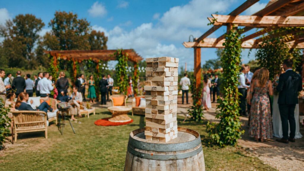 Reuze jenga op een bruiloft | allround dj service