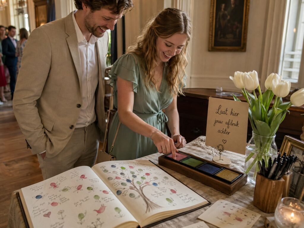 Vingerafdrukken gastenboek op een bruiloft | allround dj service